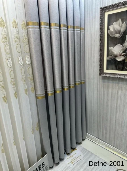 NİVEMESHOME DEFNE GÜMÜŞ FT614166 V-2001 1/3 DENSE PLEATED CURTAIN TIEBACK