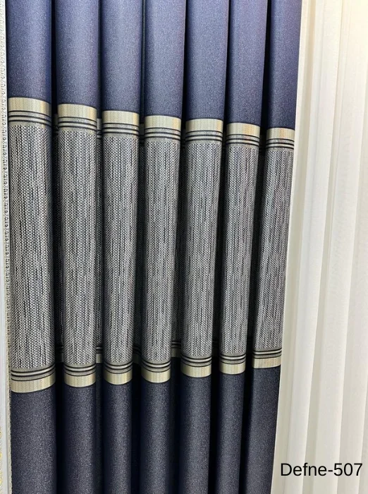 NİVEMESHOME DEFNE LACİVERT FT614166 V-507 1/3 DENSED CURTAIN APM