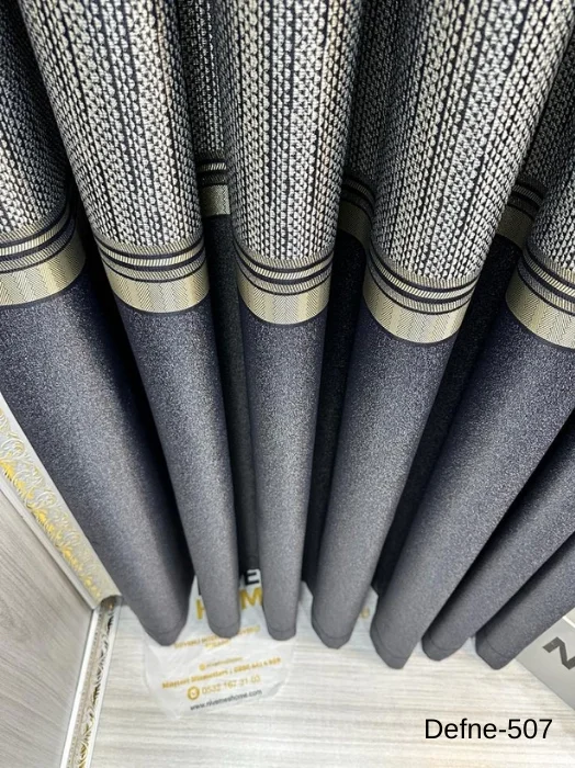 NİVEMESHOME DEFNE LACİVERT FT614166 V-507 1/3 DENSED CURTAIN APM