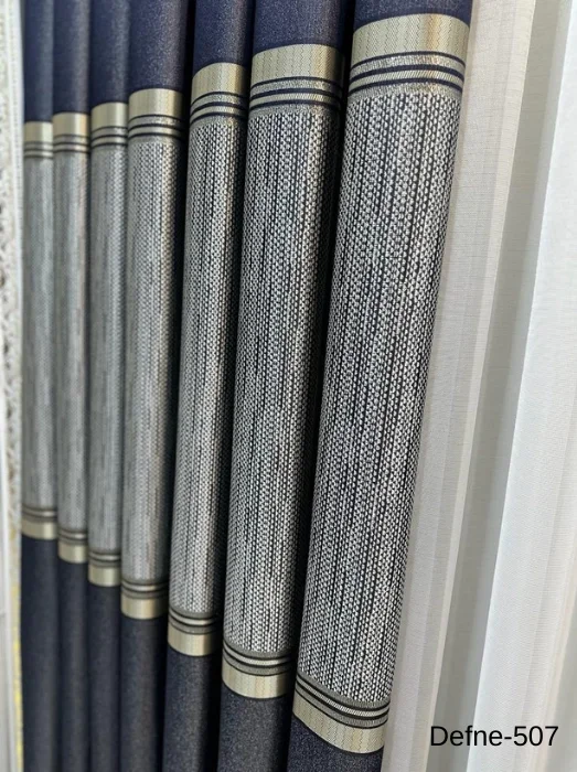 NİVEMESHOME DEFNE LACİVERT FT614166 V-507 1/3 DENSED CURTAIN APM