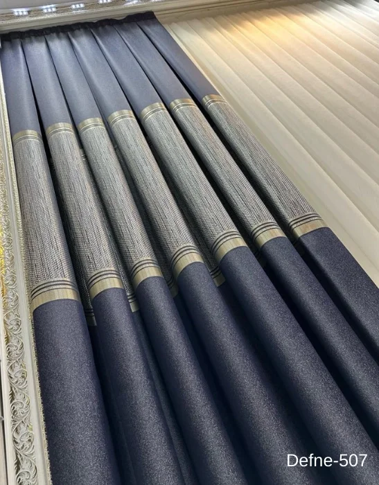 NİVEMESHOME DEFNE LACİVERT FT614166 V-507 1/3 DENSED CURTAIN APM