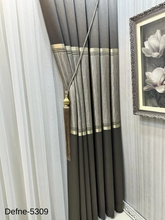 NİVEMESHOME DEFNE TOPRAK FT614166 5309 1/3 THICK PILE CURTAIN FABRIC