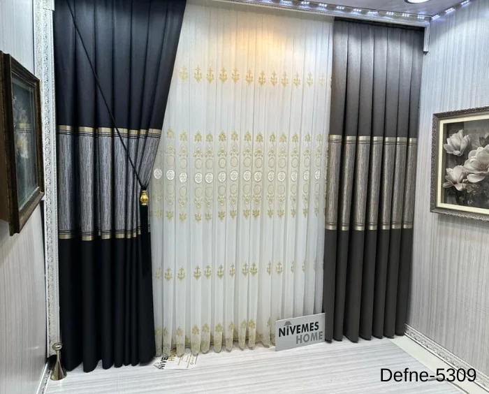 NİVEMESHOME DEFNE TOPRAK FT614166 5309 1/3 THICK PILE CURTAIN FABRIC