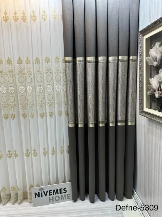 NİVEMESHOME DEFNE TOPRAK FT614166 5309 1/3 SIK PİLELİ FON PERDE APM