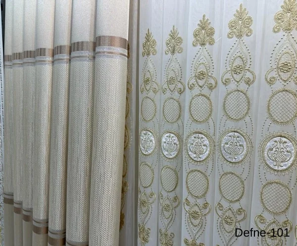 NİVEMESHOME DEFNE VİZON FT614166 V-101 1/3 SIK PİLELİ FON PERDE APM