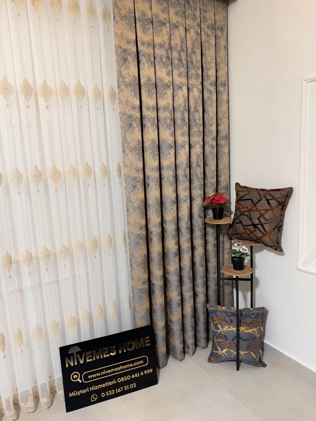NİVEMESHOME ISTANBUL V-5502 1/3 HEAVY TULLE CURTAIN AP