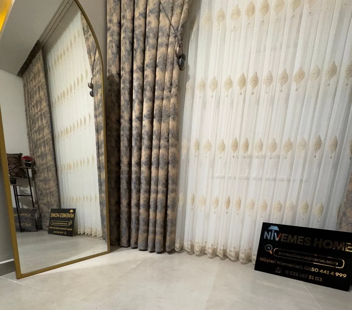 NİVEMESHOME ISTANBUL V-5502 1/3 HEAVY TULLE CURTAIN AP