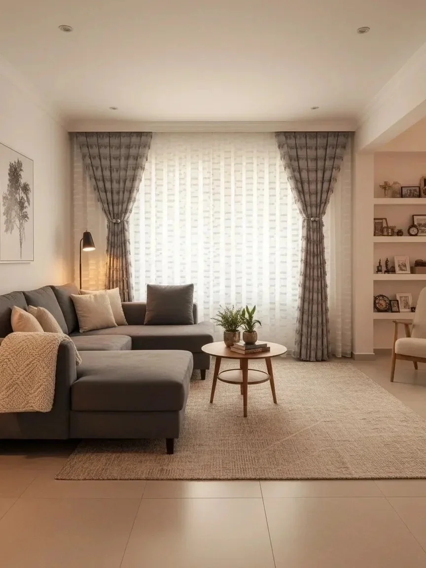 NİVEMESHOME DURU TAM DESENLİ  1/3  PİLELİ  TÜL PERDE APM
