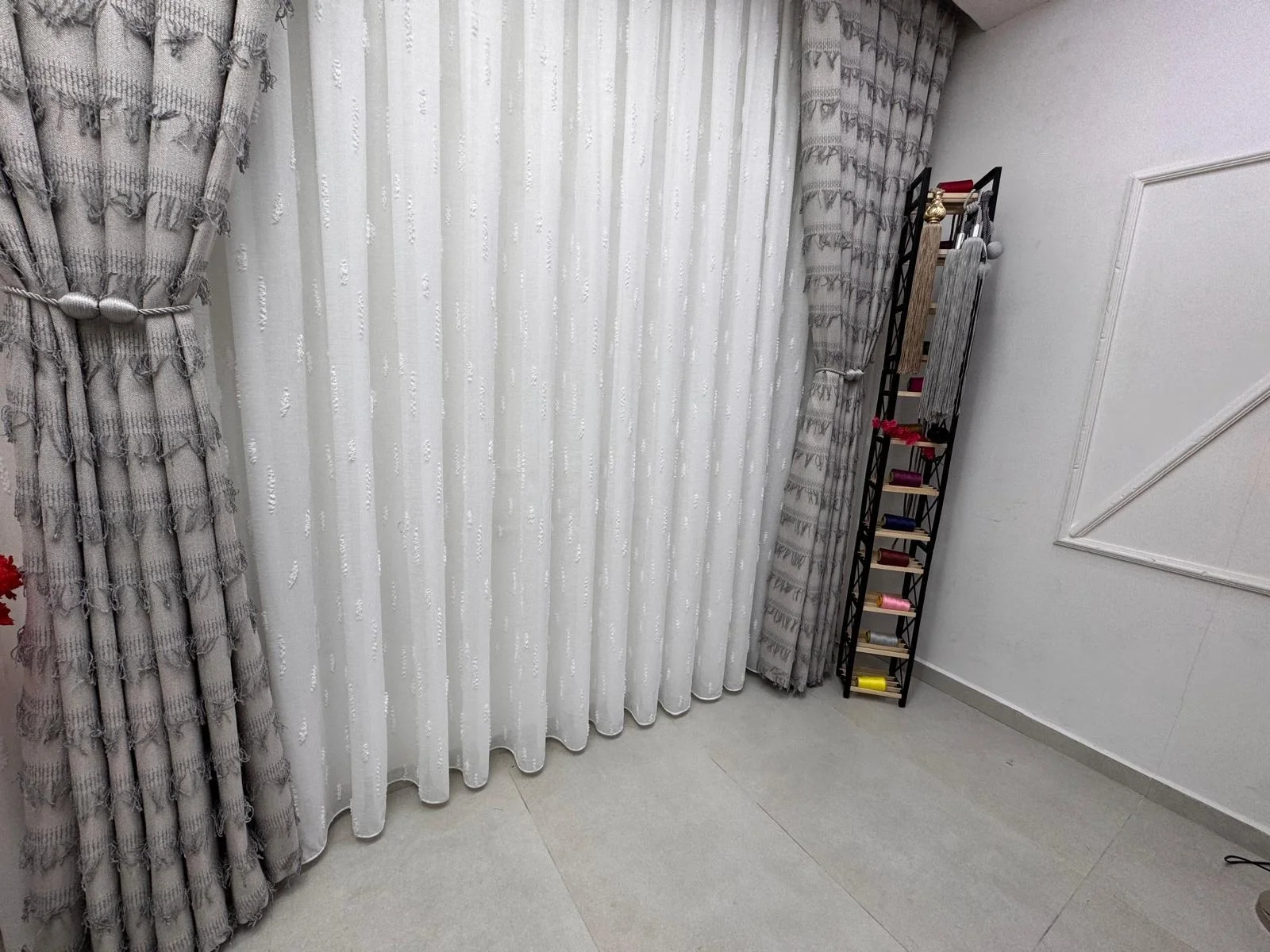 NİVEMESHOME EFSUN  EKRU  1/3 PİLELİ TÜL PERDE