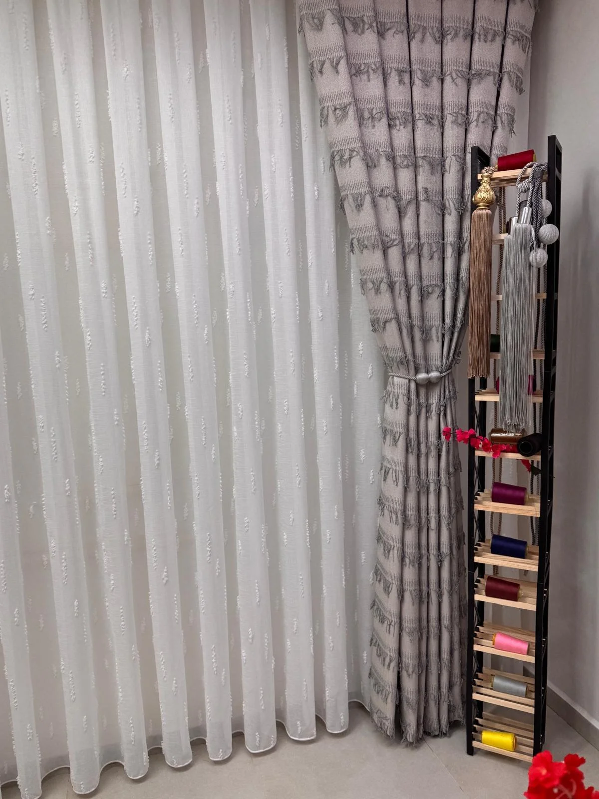 NİVEMESHOME EFSUN  EKRU  1/3 PİLELİ TÜL PERDE