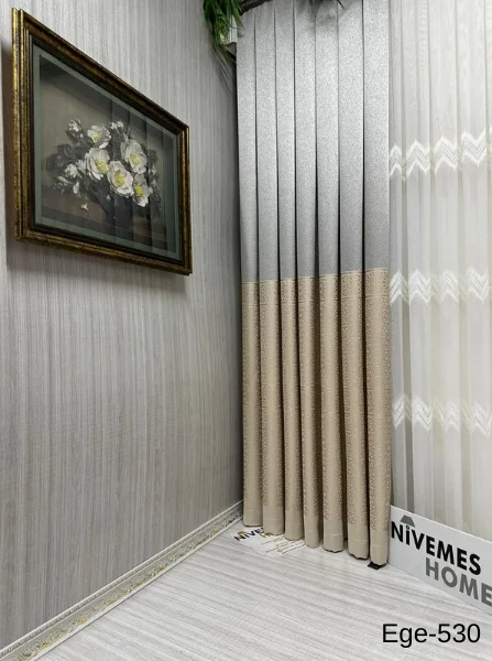 NİVEMESHOME EGE VİZON FIR1240 V-530 1/3 SIK PİLELİ FON PERDE APM