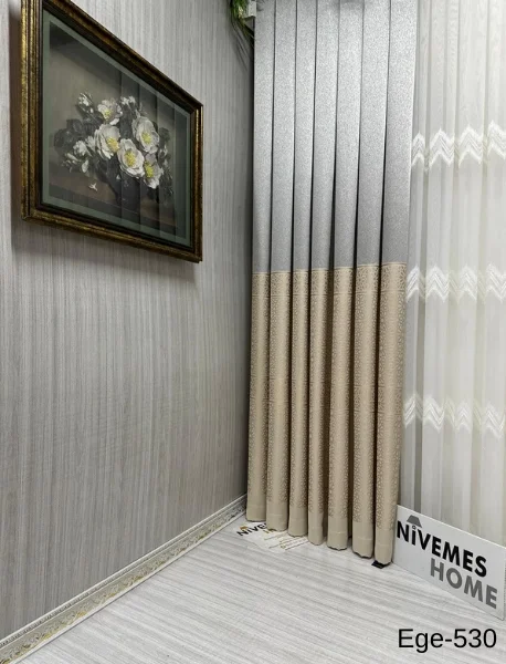 NİVEMESHOME EGE VİZON FIR1240 V-530 1/3 SIK PİLELİ FON PERDE APM