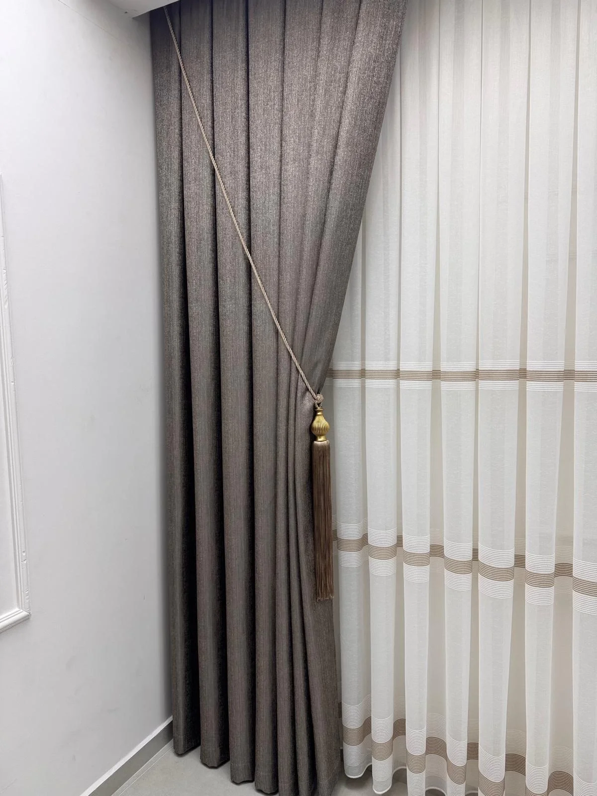 NİVEMESHOME ELİS TOPRAK FON PERDE  1/3 SIK PİLELİ PERDE APM