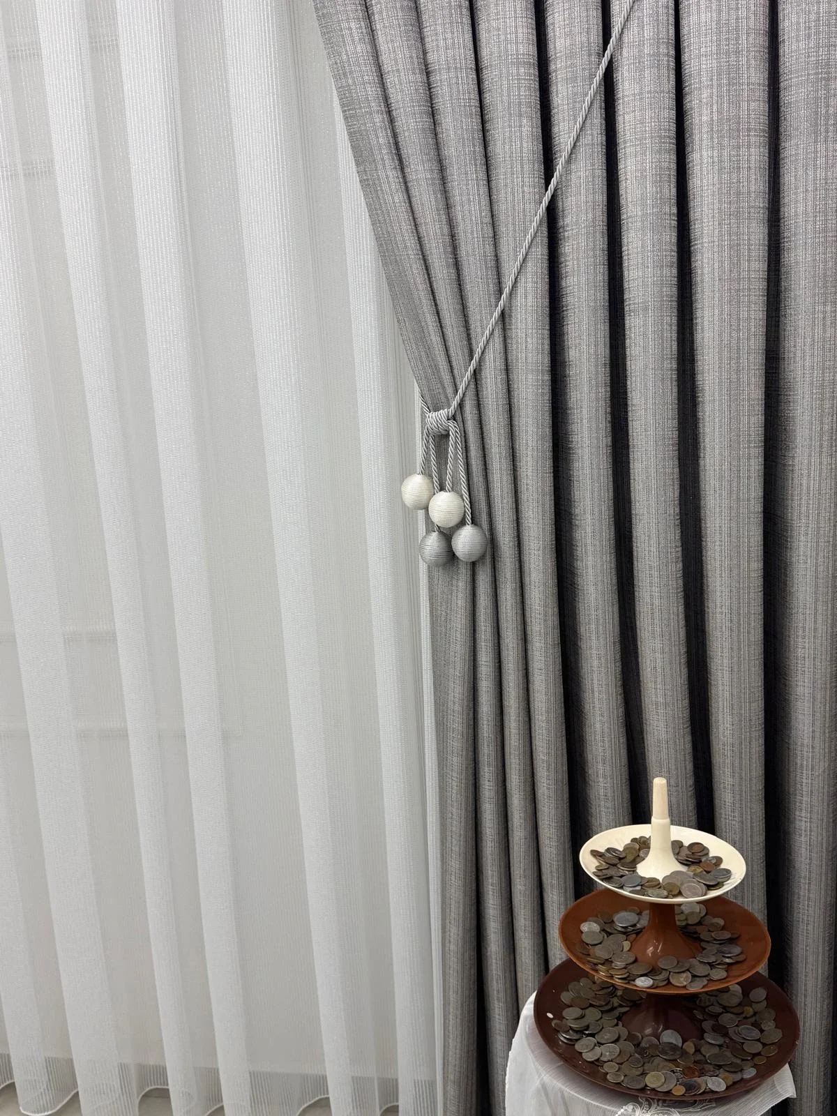 NİVEMESHOME ELİS V-5402 ANTRASİT 1/3 PİLELİ FON PERDE APM