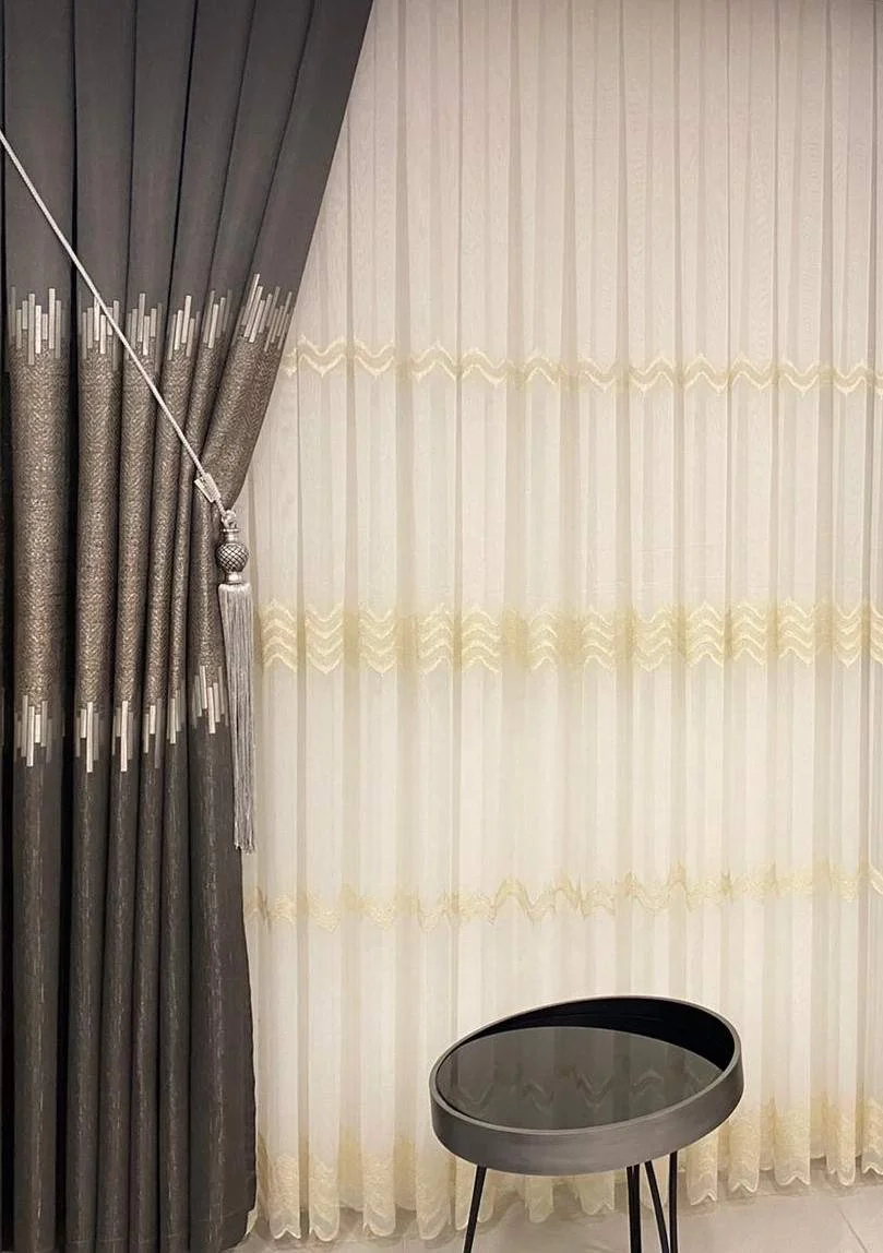 NİVEMESHOME ELİSTA WELLEN GOLD 1/3 DICHTES VOILE VORHANG APM