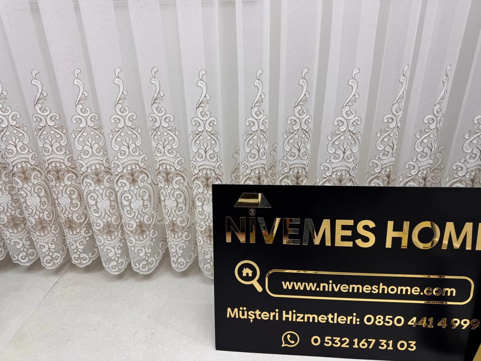 NİVEMESHOME ELLA BİRİNCİ KALİTE 1/3 SIK PİLELİ TÜL PERDE APM