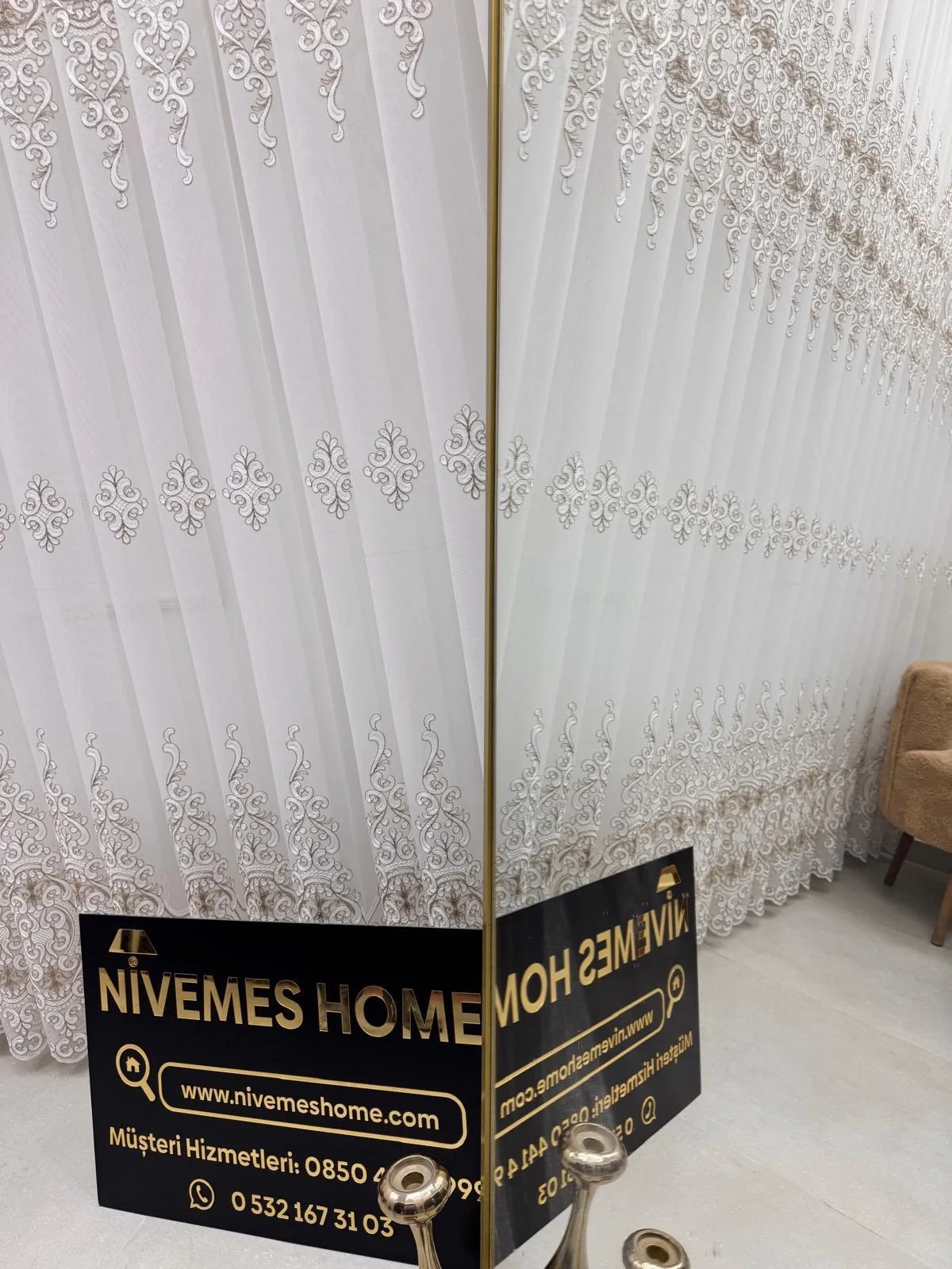 NİVEMESHOME ELLA BİRİNCİ KALİTE 1/3 SIK PİLELİ TÜL PERDE APM