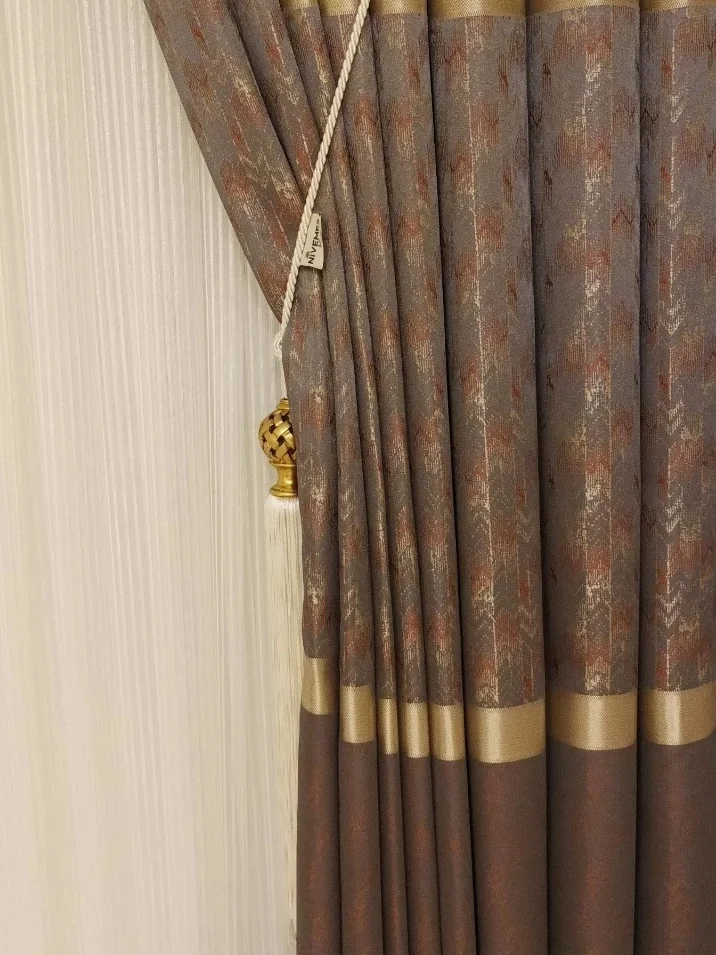 NİVEMESHOME ENOLA Корица GOLD 1/3 ПЛОТНЫЙ ФОН ЗАНАВЕСКА APM