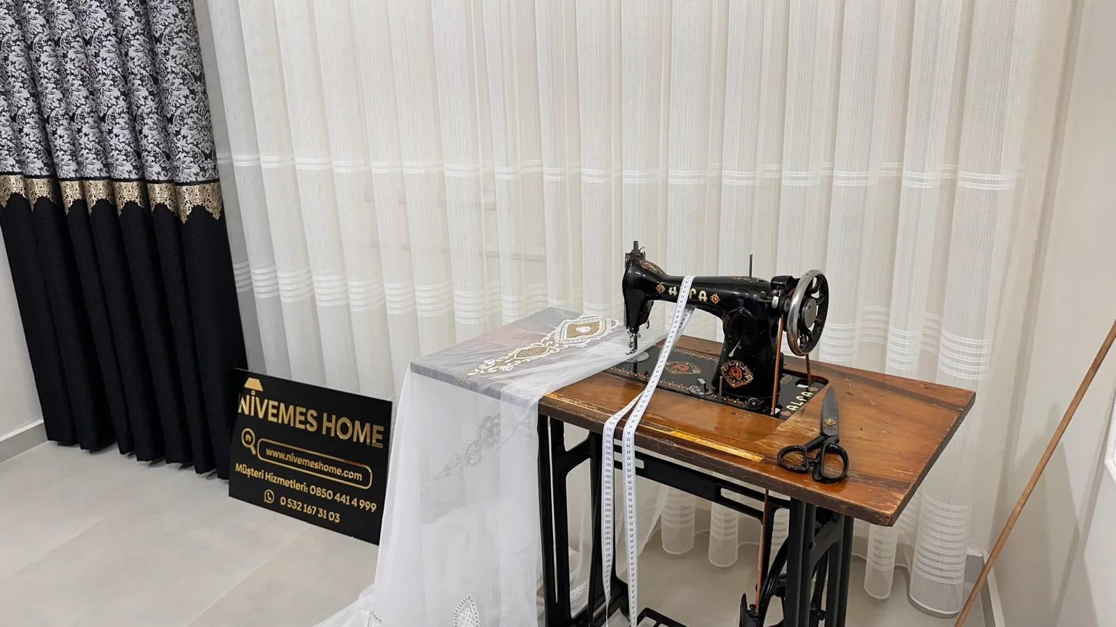 NİVEMESHOME EYMES 1/3 SIK PİLELİ TÜL PERDE APM