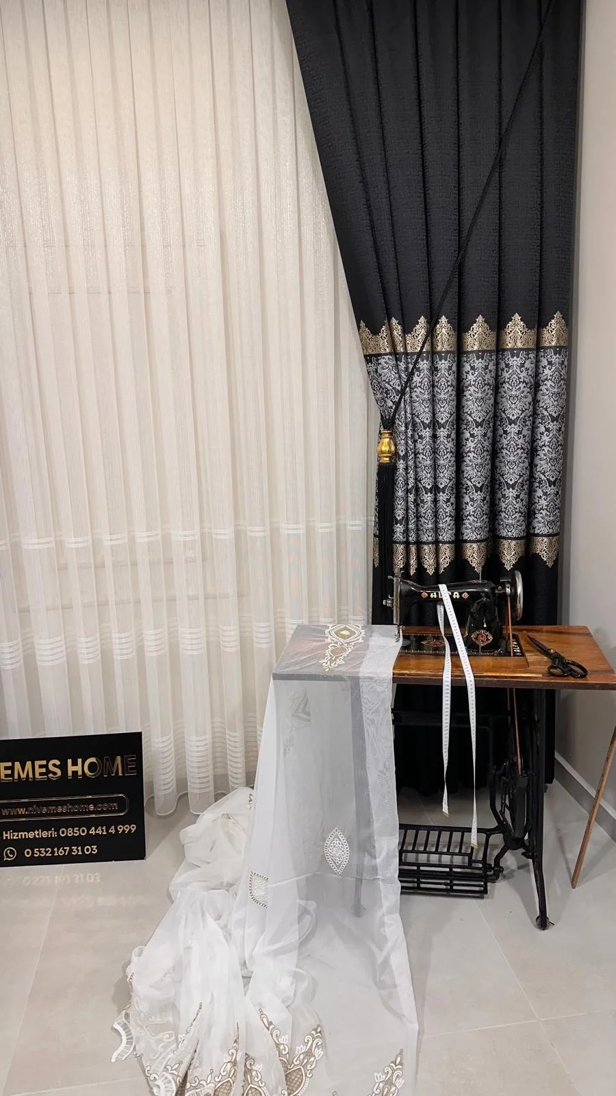 NİVEMESHOME EYMES 1/3 SIK PİLELİ TÜL PERDE APM