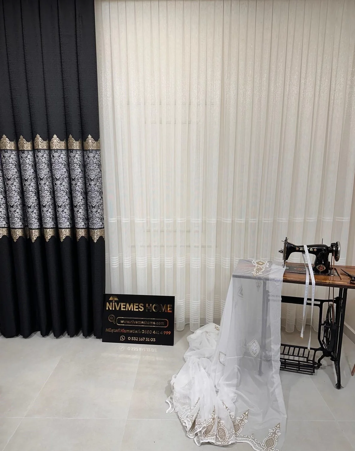 NİVEMESHOME EYMES 1/3 SIK PİLELİ TÜL PERDE APM