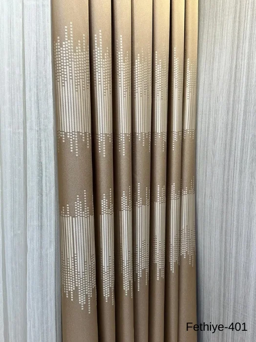 NİVEMESHOME FETHİYE 614178 GOLD V-401 1/3 DENSE PILE CURTAIN PANEL