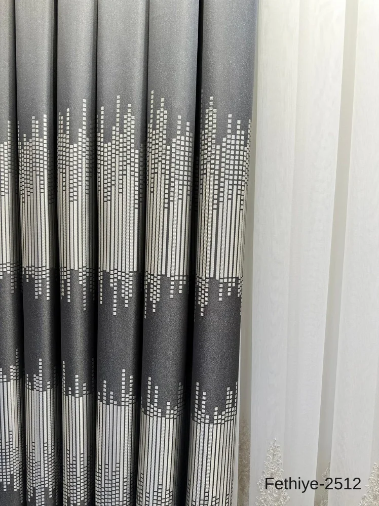 NİVEMESHOME FETHİYE 614178 ANTHRACITE V-2512 1/3 DENSE PILE CURTAIN APM