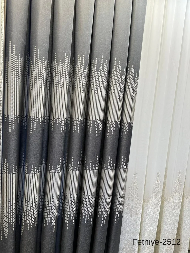 NİVEMESHOME FETHİYE 614178 ANTHRACITE V-2512 1/3 DENSE PILE CURTAIN APM