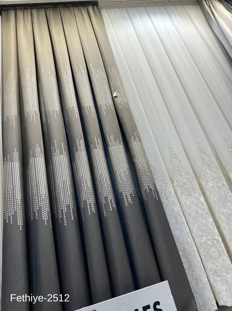 NİVEMESHOME FETHİYE 614178 ANTHRACITE V-2512 1/3 DENSE PILE CURTAIN APM