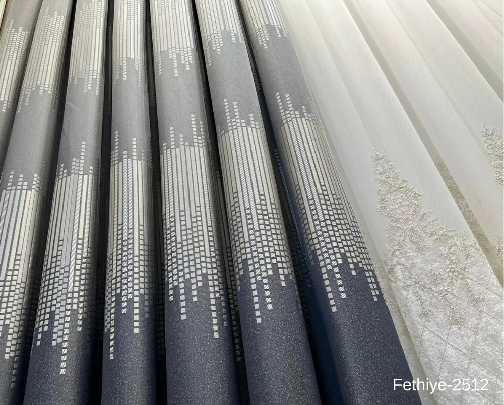 NİVEMESHOME FETHİYE 614178 ANTHRACITE V-2512 1/3 DENSE PILE CURTAIN APM