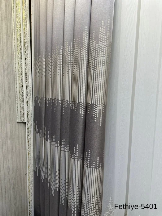 NİVEMESHOME FETHİYE 614178 GRAY V-5401 1/3 DENSELY PILE CURTAIN APM