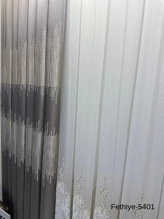 NİVEMESHOME FETHİYE 614178 GRAY V-5401 1/3 DENSELY PILE CURTAIN APM