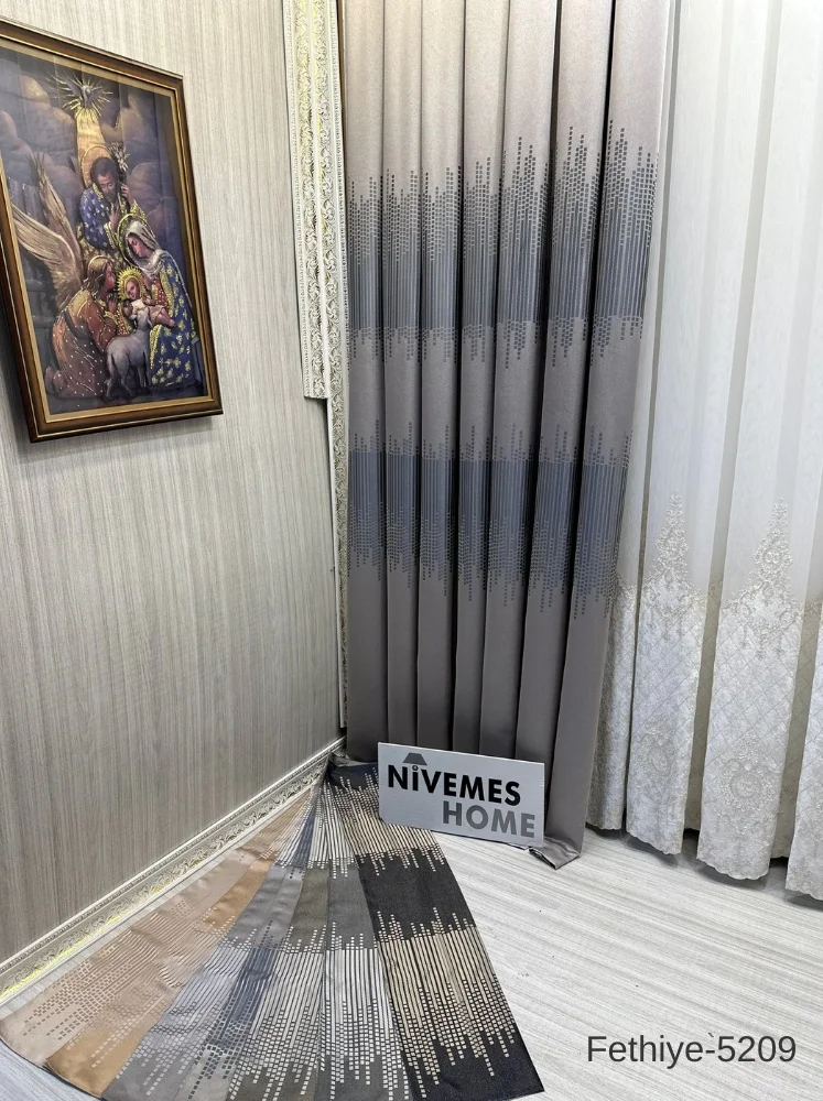 NİVEMESHOME ФЕТЬЕ 614178 V-5209 СЕРЕБРЯНЫЙ 1/3 ПЛОТНО СКЛАДЧАТЫЕ ШТОРЫ APM