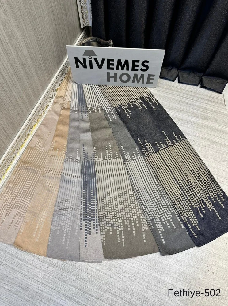 NİVEMESHOME FETHİYE FT614178 V-502 1/3 SIK PİLELİ LACİVERT FON PERDE APM