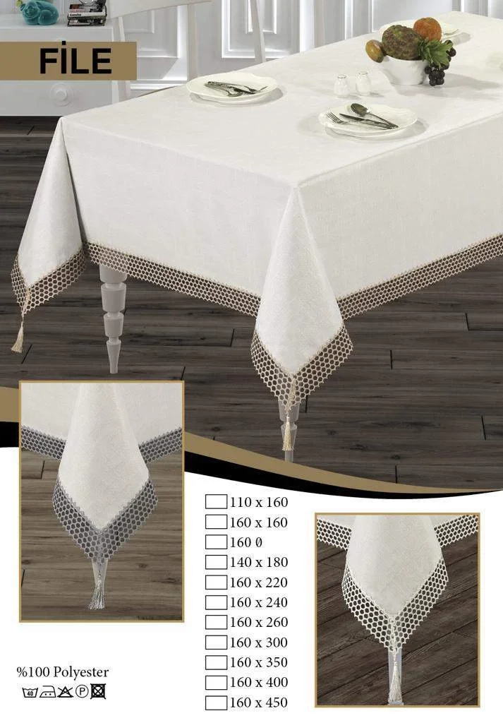 NIVEMESHOME FILE GRAY 160*220 TABLECLOTH HOUSEWARE