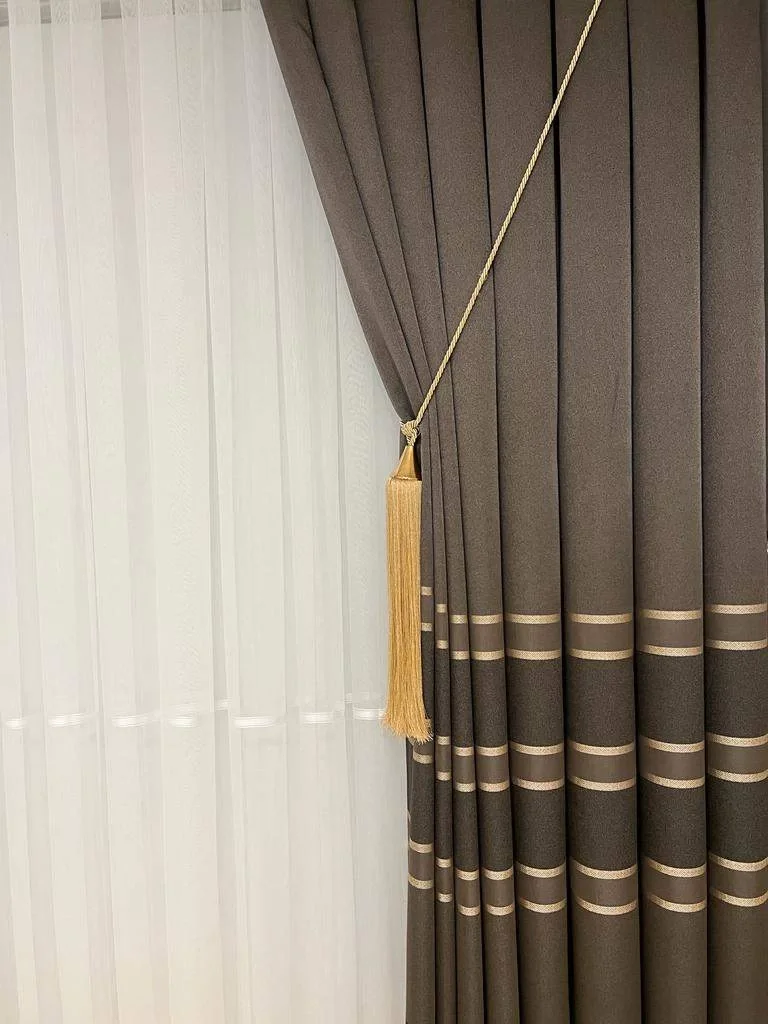 NİVEMESHOME FJ631306V-5312 LAFANDA KAHVE 1/3 SIK PİLE FON PERDE APM