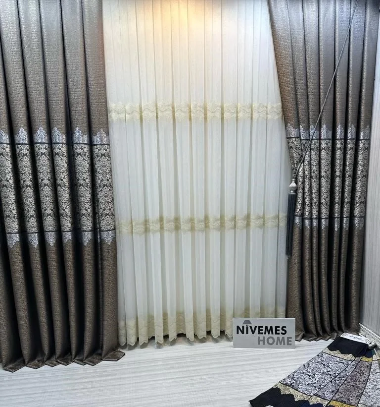 NİVEMESHOME FJ631749 V-2539 ARORA TOPRAK 1/3 SIK PİLELİ FON PERDE APM