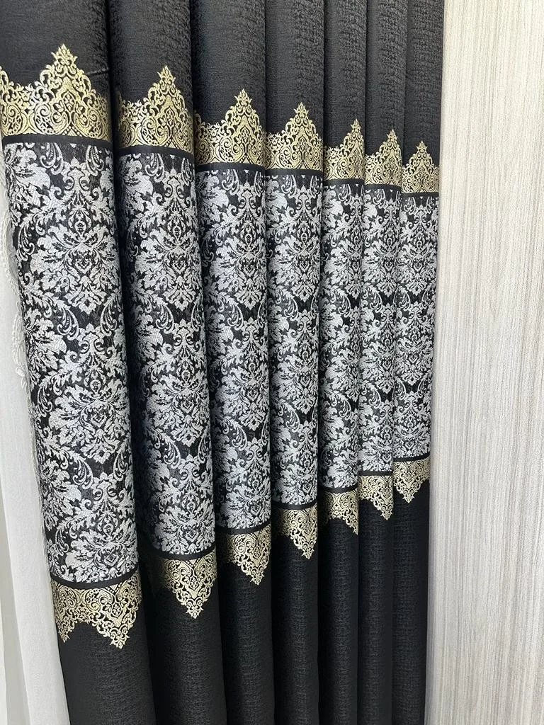 NİVEMESHOME FJ631749 V-924 ARORA SİYAH 1/3 SIK PİLELİ FON PERDE APM