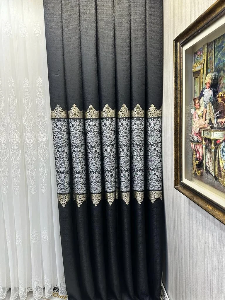 NİVEMESHOME FJ631749 V-924 ARORA SİYAH 1/3 SIK PİLELİ FON PERDE APM