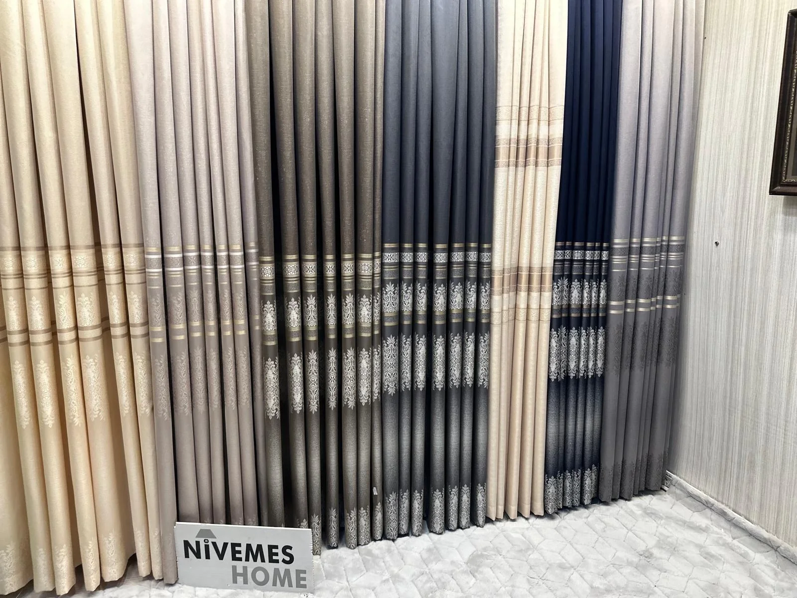 NİVEMESHOME FT632255 V-530 ANTAKYA NAVY BLUE 1/3 DENSE PLEATED SHEER CURTAIN APM