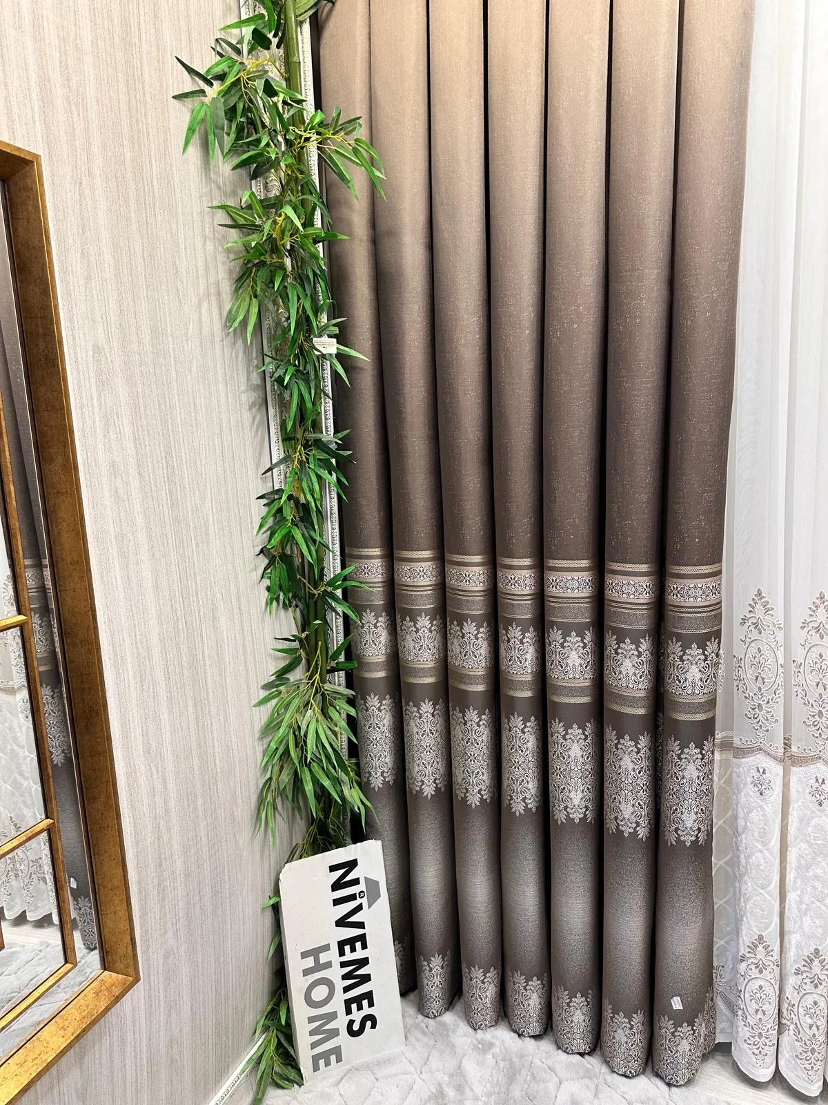 NİVEMESHOME FT632255 V-5327 ANTAKYA TOPRAK 1/3 SIK PİLELİ FON PERDE APM