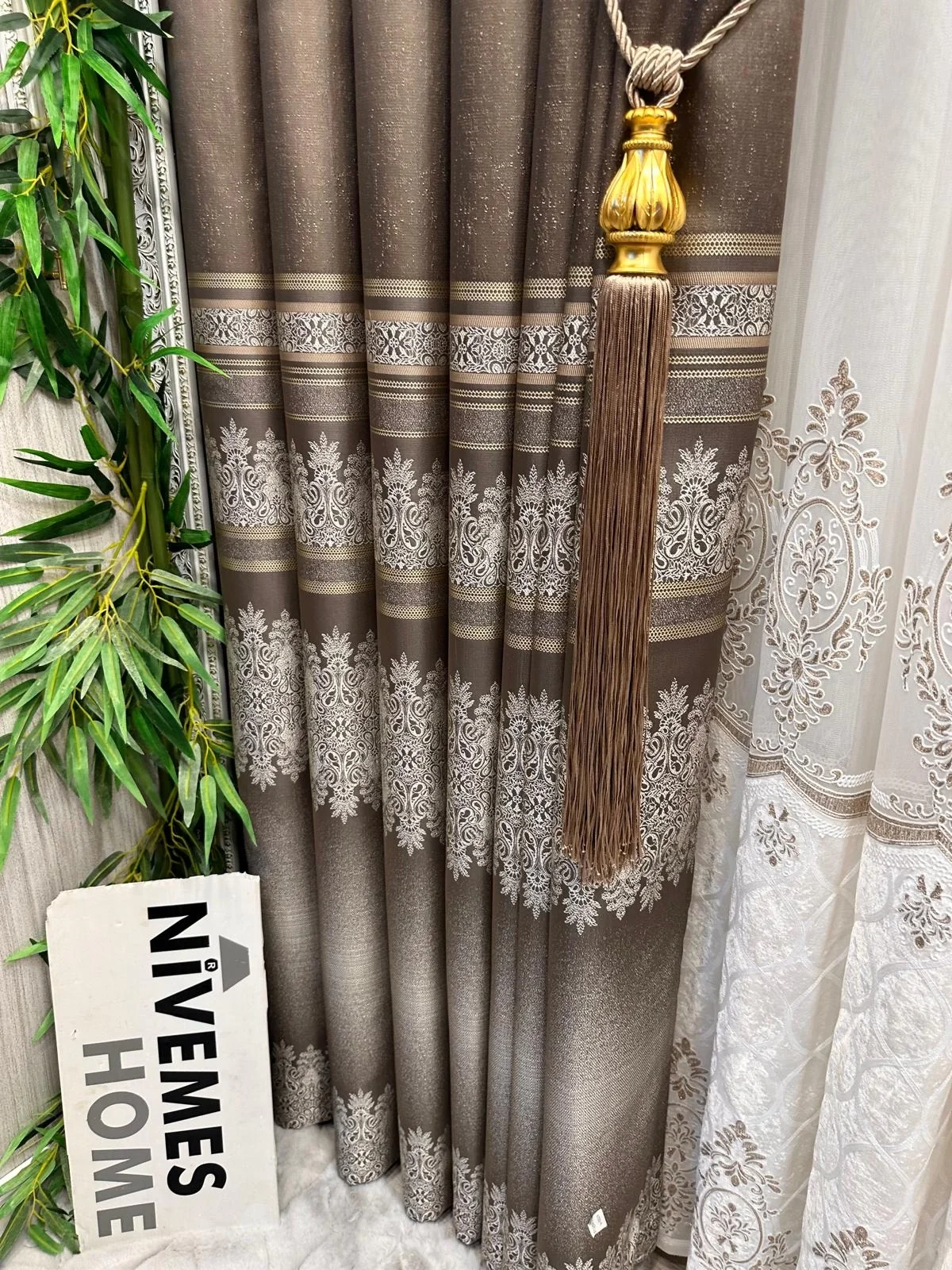 NİVEMESHOME FT632255 V-5327 ANTAKYA TOPRAK 1/3 SIK PİLELİ FON PERDE APM