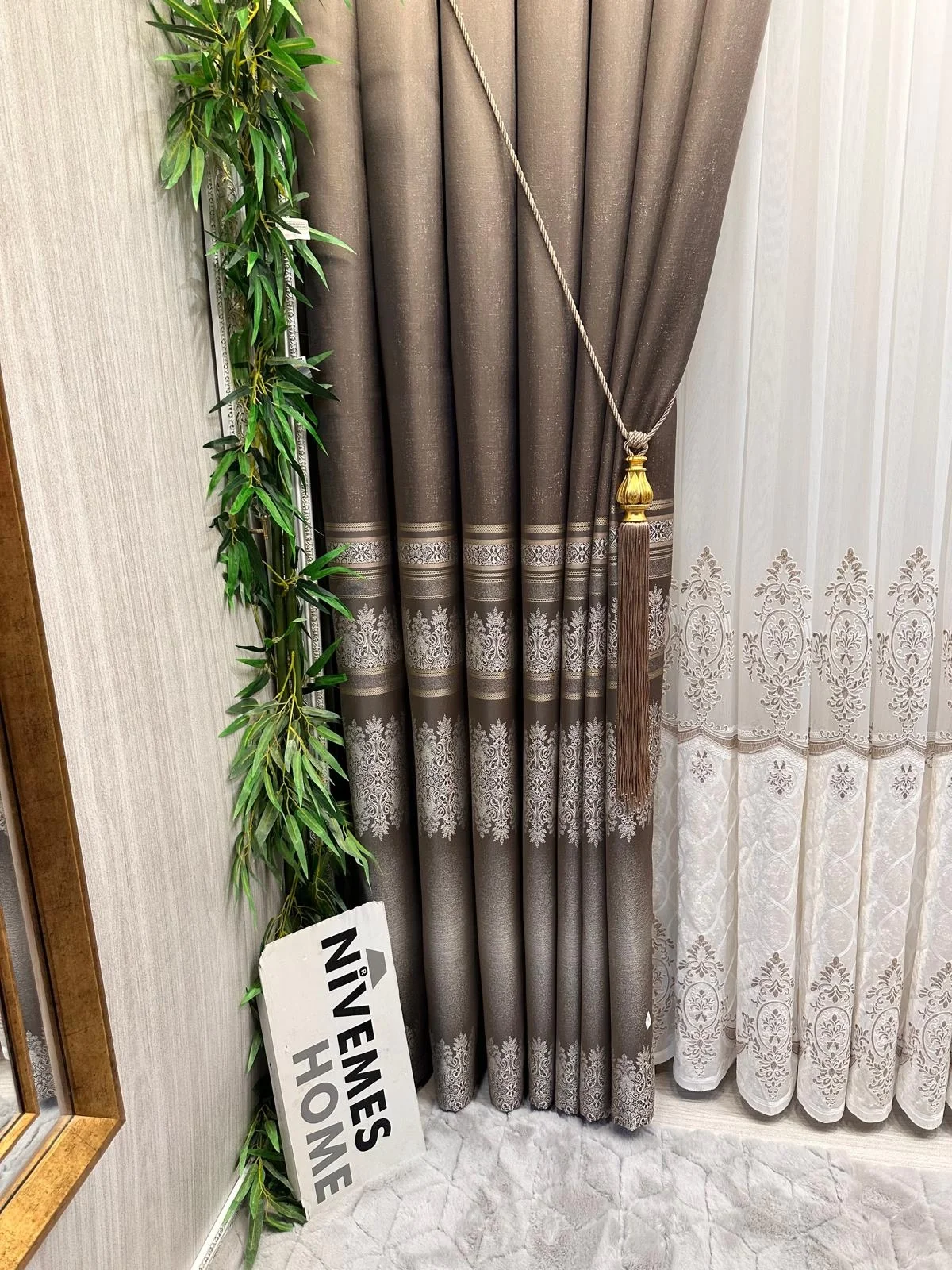 NİVEMESHOME FT632255 V-5327 ANTAKYA TOPRAK 1/3 SIK PİLELİ FON PERDE APM