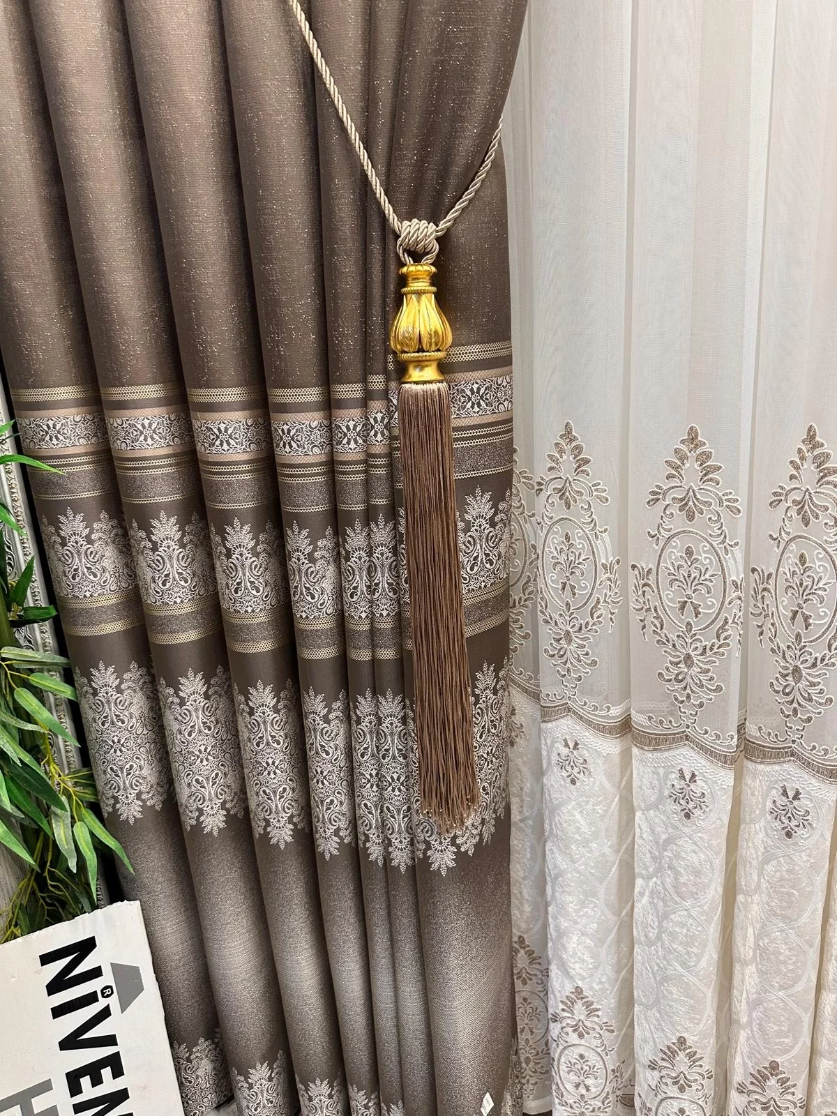 NİVEMESHOME FT632255 V-5327 ANTAKYA TOPRAK 1/3 SIK PİLELİ FON PERDE APM