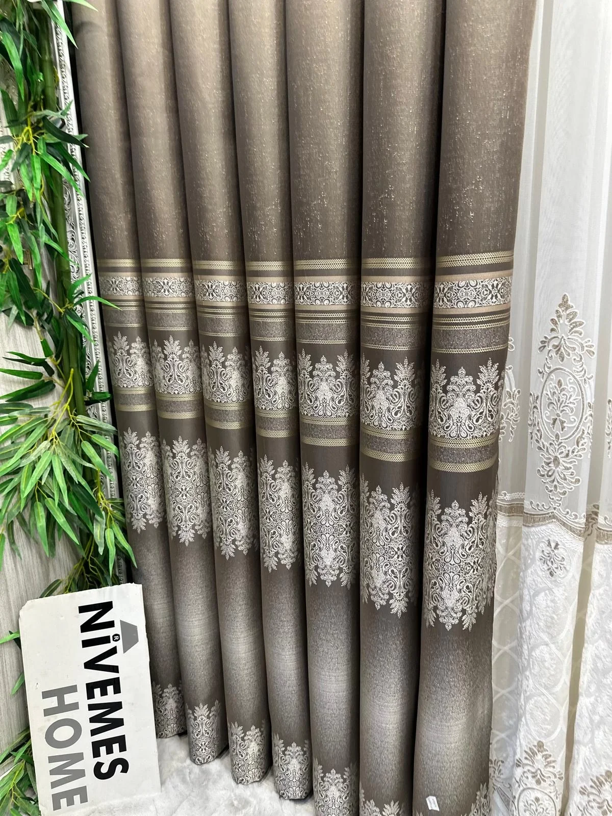 NİVEMESHOME FT632255 V-5327 ANTAKYA TOPRAK 1/3 SIK PİLELİ FON PERDE APM