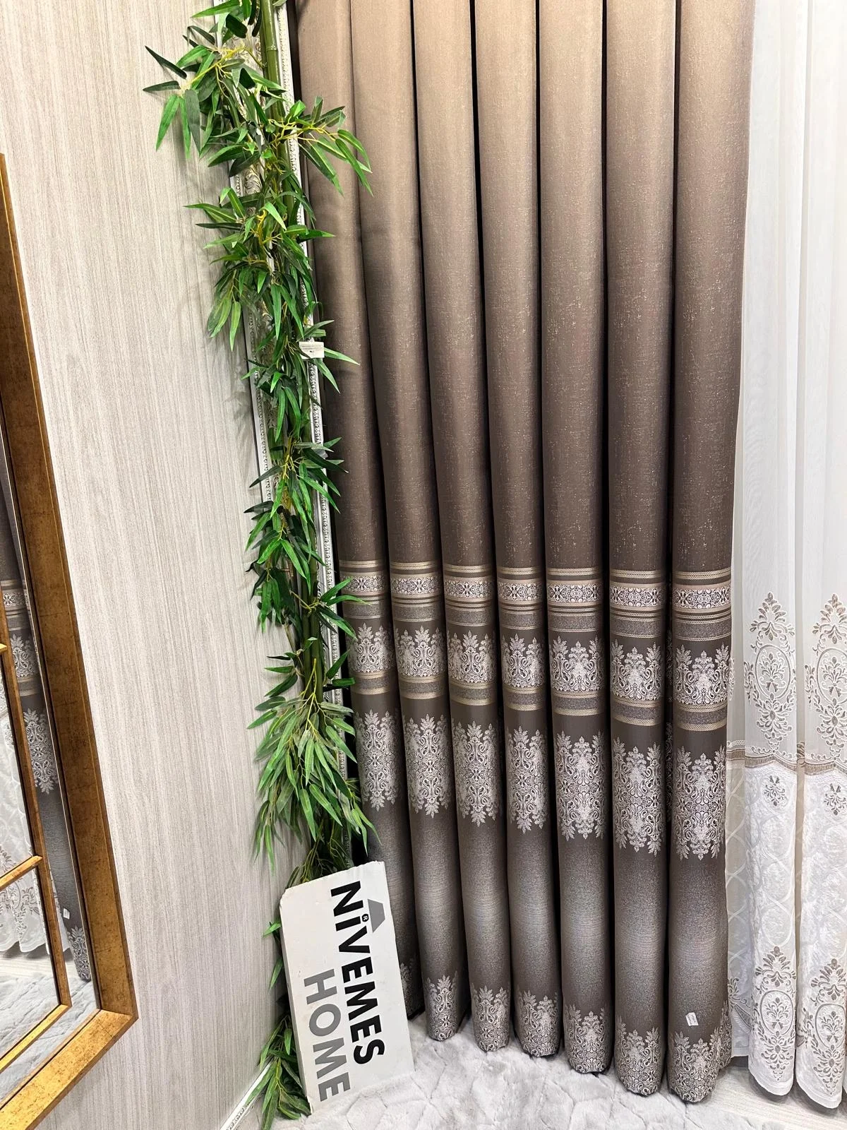 NİVEMESHOME FT632255 V-5327 ANTAKYA TOPRAK 1/3 SIK PİLELİ FON PERDE APM