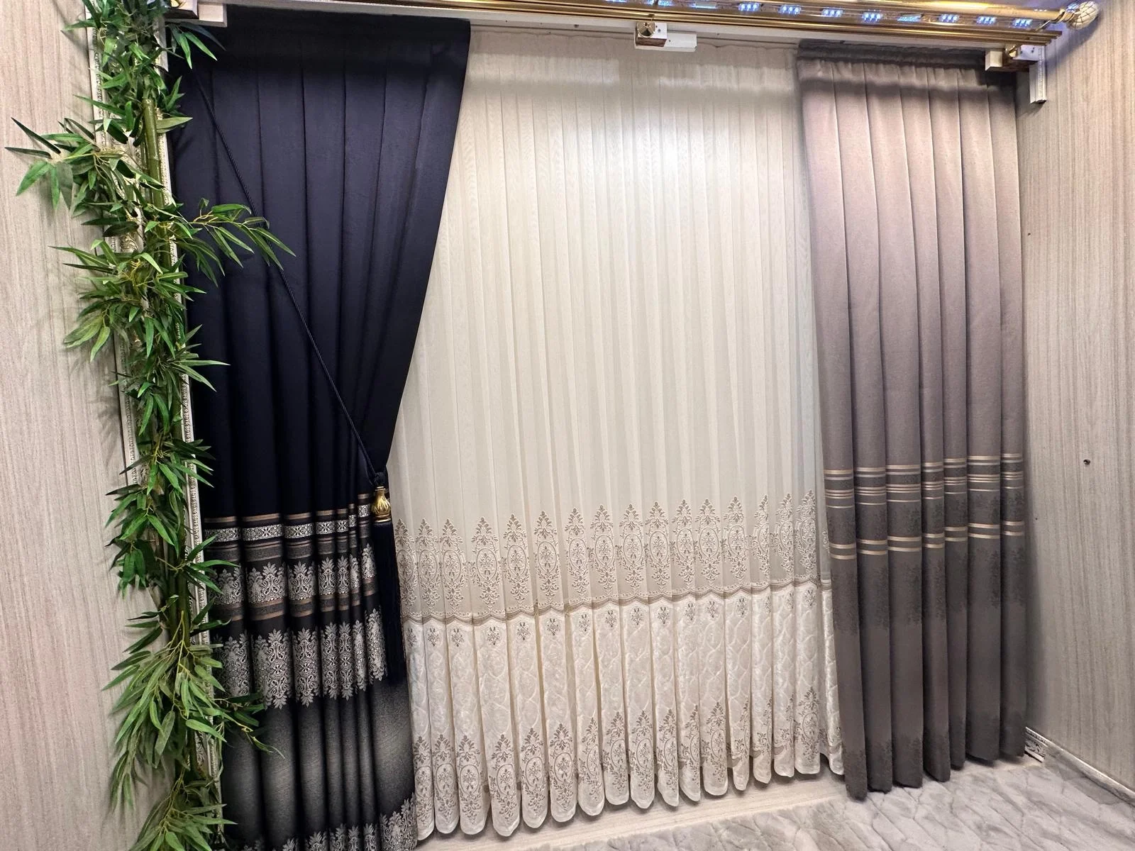 NİVEMESHOME FT632255 V-5422 GRIS DE ANTAKYA 1/3 TELA DE CORTINA PLEGABLE APMT