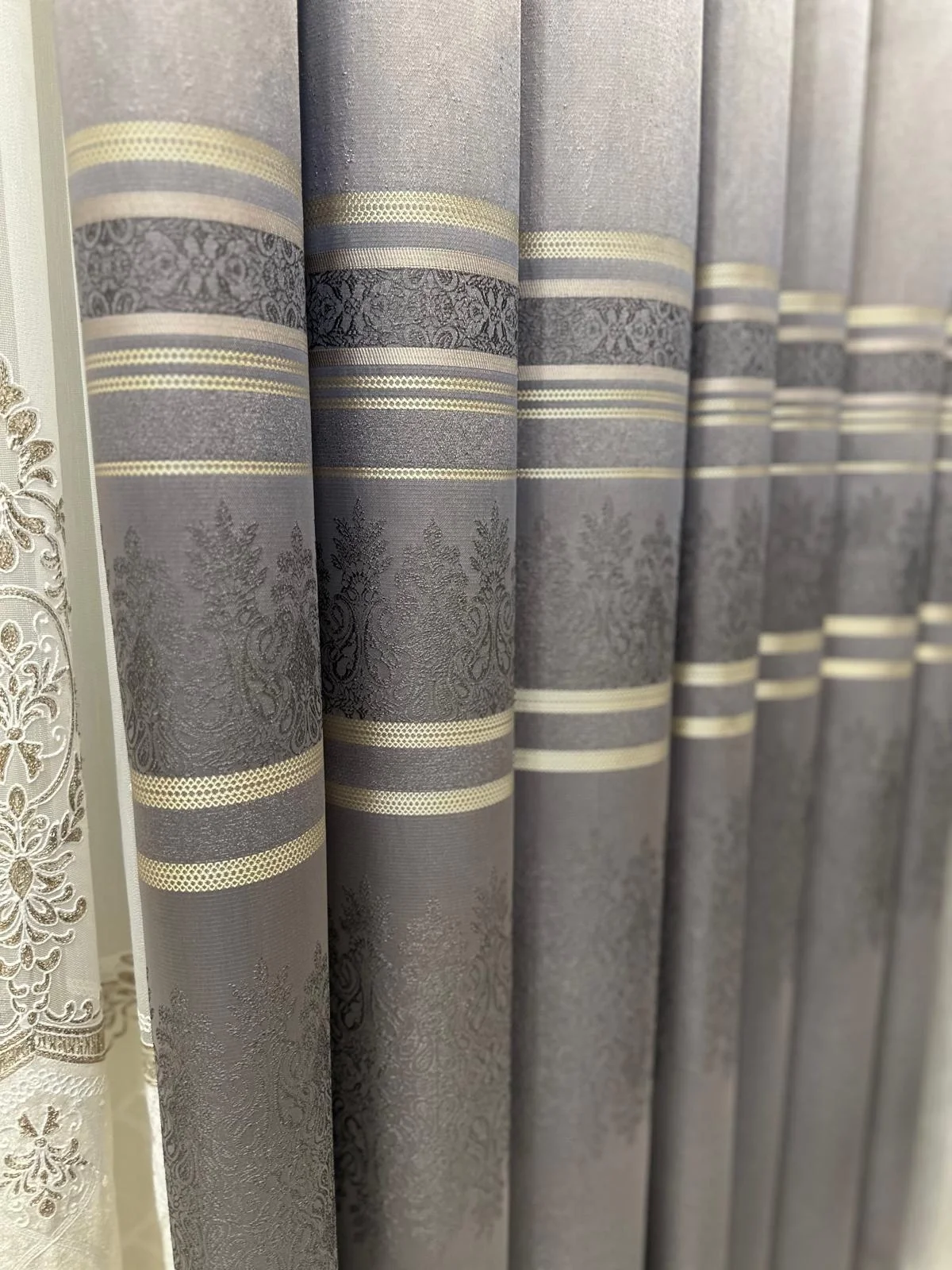 NİVEMESHOME FT632255 V-5422 GRIS DE ANTAKYA 1/3 TELA DE CORTINA PLEGABLE APMT
