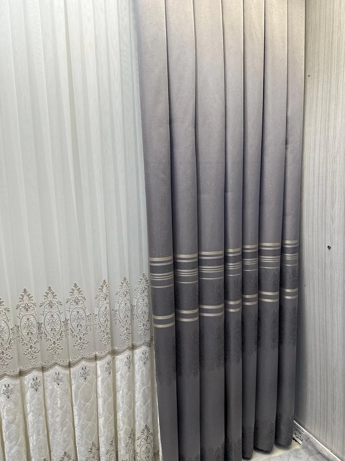 NİVEMESHOME FT632255 V-5422 GRIS DE ANTAKYA 1/3 TELA DE CORTINA PLEGABLE APMT