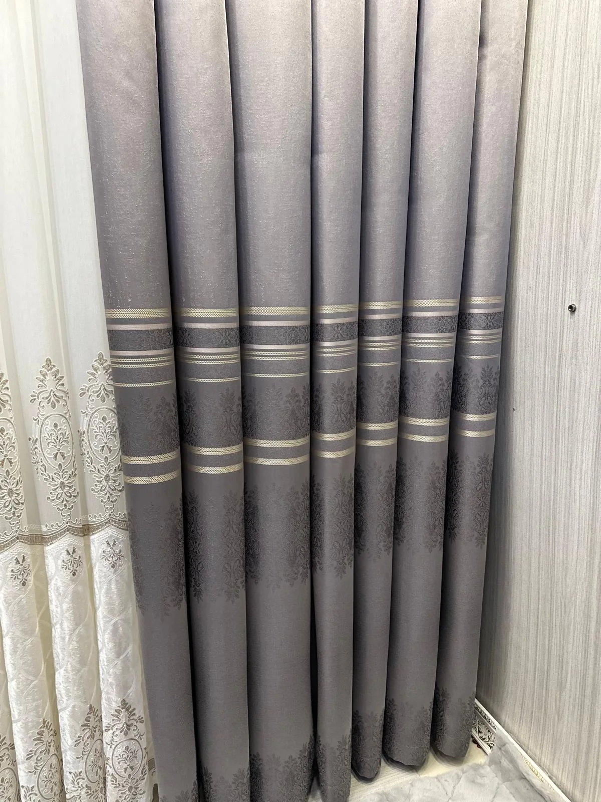 NİVEMESHOME FT632255 V-5422 GRIS DE ANTAKYA 1/3 TELA DE CORTINA PLEGABLE APMT